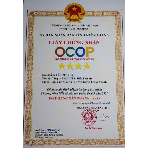 CHỨNG NHẬN SẢN PHẨM OCOP 4 SAO - SẢN PHẨM CÔNG NGHIỆP NÔNG THÔN TIÊU BIỂU CHO 12 SẢN PHẨM TỪ CỎ BÀNG